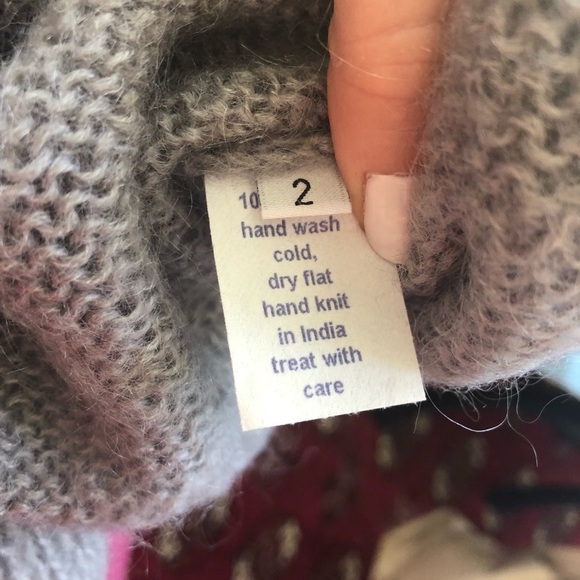 Hazel Brown Collection Mohair Gray Knit Sweater 2 - Picture 5 of 8